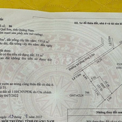 Chính chủ cần bán588m2 đất vườn(53m2 đất ở)xã Quế Mỹ,Quế Sơn,Quảng Nam