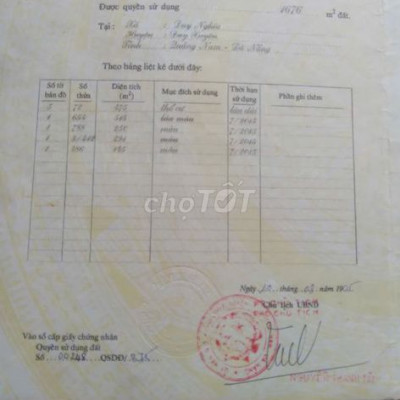 Cần bán đất 100m2 đường lớn thôn Thành Triều, xã Duy Nghĩa