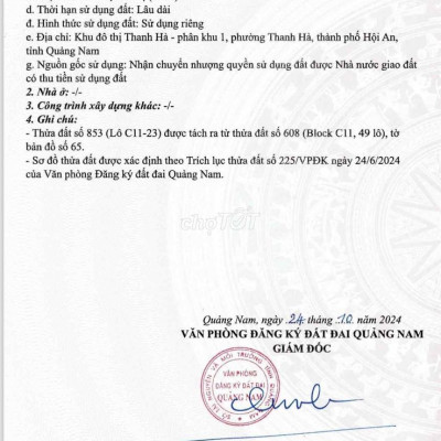 Nằm ngay trong khu vực Thanh Hà newcity, Tp Hội An, giao thông thuận