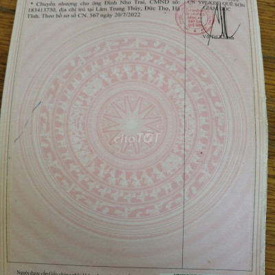 Đất thổ cư lô vuông giá lỗ