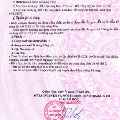 Đất ở 140,9 Mỹ Hòa Duy Hòa Duy Xuyên Quảng Nam