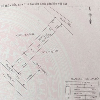Đất ở 254.9m2 Có sổ gần KCN