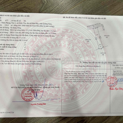 Bán đất Thôn Phong Thử Điện Thọ Điện Bàn đường QH 7,5m