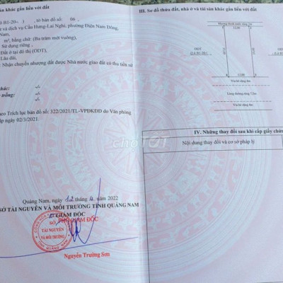 Chính Chủ Bán Đất Biệt Thự 300m2 Chợ Lai Nghi Đường 7m5 Giá 12.8tr/m2