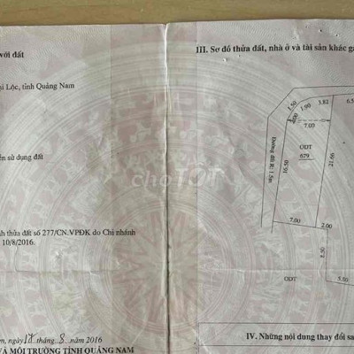 BÁN ĐẤT TẶNG NHÀ CẤP 4 NGAY TRUNG TÂM THỊ TRẤN ÁI NGHĨA