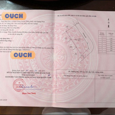 Đất sổ đỏ 90m2  Đường nhựa liên xã Bình Giang - Thăng Bình