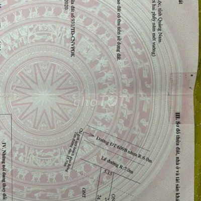 Bán đất mặt tiền DT609b Xã Đại Hiệp, Đại Lộc Quảng Nam