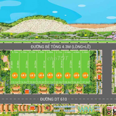 9 Lô liền kề View sông giá 3xxtr/lô - Gần đường chính