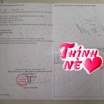 Bán đất Kiệt đường Hồ Nghinh, KCN An Lưu, phường Điện Nam Đông