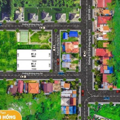 BÁN LÔ ĐẤT 2  MẶT TIỀN NGÀY CHỢ LẠC THÀNH - ĐƯỜNG DT609 - SẴN SỔ