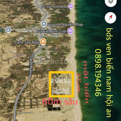 75m mặt biển nam hội an chỉ 2tr/m2