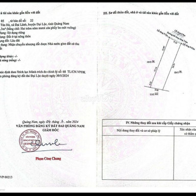 CHÍNH CHỦ BÁN 256M ĐẤT NỀN THÔN TÂN HÀ, ĐẠI LÃNH, ĐẠI LỘC, QUẢNG NAM