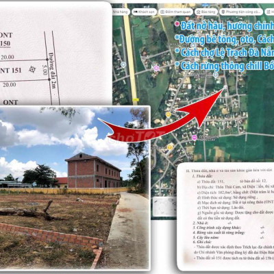 ĐẤT ĐIỆN TIẾN GIÁP RANH ĐÀ NẴNG , 102 m2 sổ chính chủ