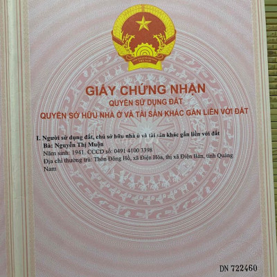 Đất Điện Hoà giáp Điện Thắng Nam