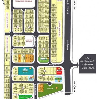 Bán Đất Khu Đô Thị 2A đối diện cổng kcn Điện Nam Điện Ngọc 6x21,6m đườ