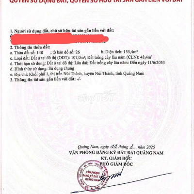 Đất tại thị trấn Núi Thành, Quảng Nam