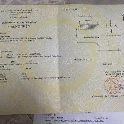 Bán đất nền thổ cư hướng đông nam 142m2 ngay giáp đại học FPT