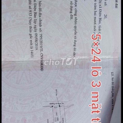 Chính chủ cần bán lô đất thôn La Thọ 1, xã Điện Hoà