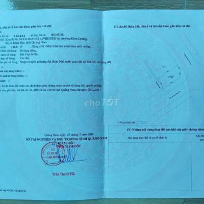 Bán lô góc trục chính KĐT Ngọc Dương river side