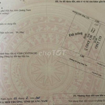 Bán nhà 2 tầng đường Đông Hà 2, Cẩm Kim. DT: 5x20m, giá 1,75 tỷ