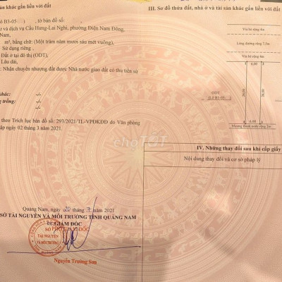 Chính Chủ Bán Đất Dự Án Chợ Lai Nghi Đường 7m5 DT 156m2 Giá 2.3 Tỷ