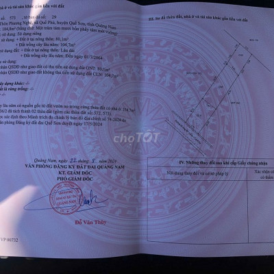 Hàng hiếm tại đường ĐH1QS, 350 triệu, 184.8m2, đất đẹp ở Quế Sơn