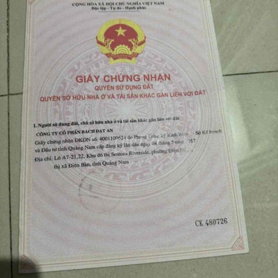Bán đất khu 7B, khu đô thị sentosa phường Điện Ngọc , Điện bàn Quảng