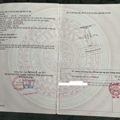 BÁN ĐẤT:D27-29- KĐT SỐ 7B( SENTOSA RIVERSIDE) ĐIỆN NGỌC- ĐÀ NẴNG