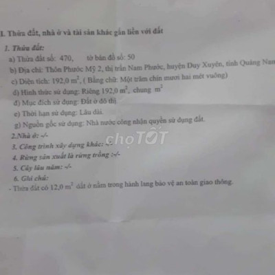 Bán nhanh mt hùng vương thị trấn nam phước