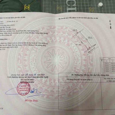 B.ÁN GẤP lô đất thôn Thái Sơn, xã Điện Tiến, thị xã Điện Bàn, QN