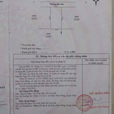 cần bán đất sau lưng trường ThCS Đinh Châu