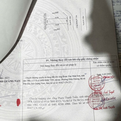 100m2, đường 7.5m, vỉa hè 5m, phường An Thắng, thị xã Điện Bàn