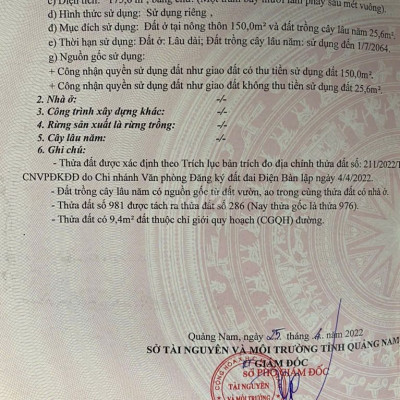 Bán đất xã Điện Hồng Điện Bàn, Quảng Nam
