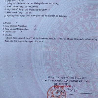 Bán đất Trảng Kèo, 7,95 tỷ, 284m2, đường Huỳnh Thúc Kháng, Hội An