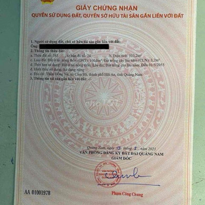 103m2 mặt tiền Đồng Nà 2 ( Huỳnh Thúc Kháng nối dài )