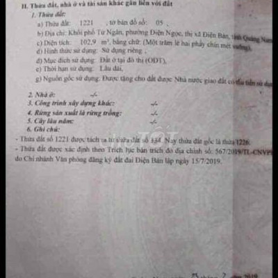 Đất Kiệt Tứ Ngân Điện Ngọc 1,3 tỷ 100m2