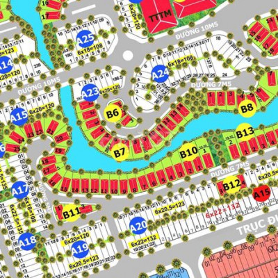 biệt thự sentosa giá chỉ 14tr/m2 , 2 mặt tiền trước sau có sông