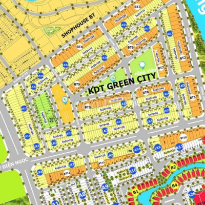 bán đất green city dt 100m2 đường 5m5 hướng đông bắc