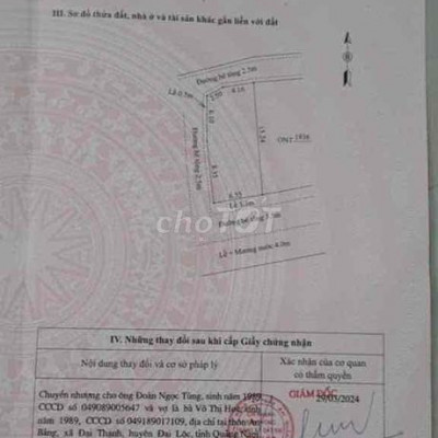 Bán Lô Đất 3 Mặt Tiền Đường ô Tô 5 Mét Thông Thẳng Ra Chợ Đại Hiệp