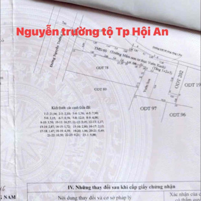 Bán 376m2 mt nguyễn trường tộ Hội an dang kinh doanh trường mầm non  d