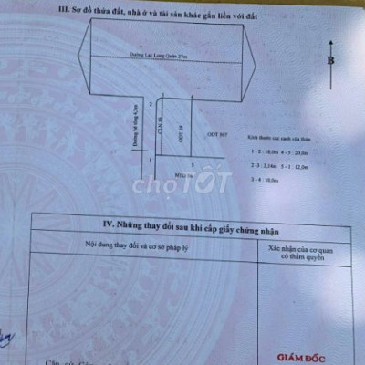 Bán đất góc 3MT đường Lạc Long Quân, Dt: 12x20m, biển An Bàng