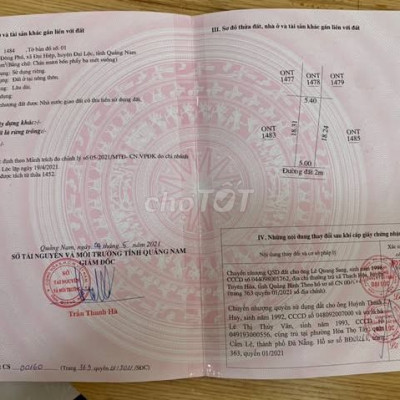 bán đất thổ cư đại hiệp ( sát hòa khương - Đà Nẵng)