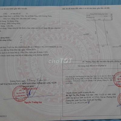 Cần bán đất tại Thôn Châu Sơn 1 - phường Điện Bàn Bắc