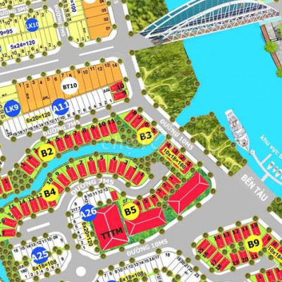biệt thự mặt sông cổ cò 3 mặt tiền vị trí siêu đẹp
