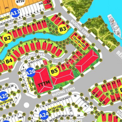 chào bán cặp mặt sông cổ cò 3 mặt tiền vị trí gần biển 500m