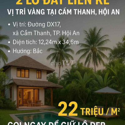 2 lô liền kề đất Cẩm Thanh