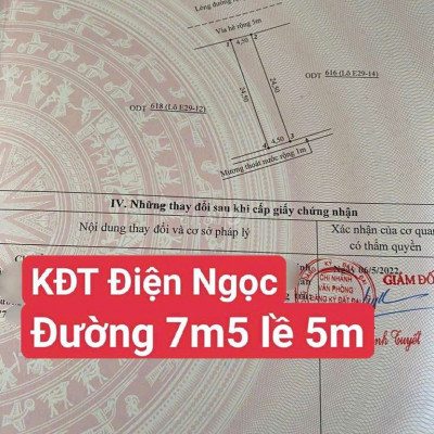 ĐẤT ĐƯỜNG7KĐT SỐ 9 ĐIỆN NGỌC
