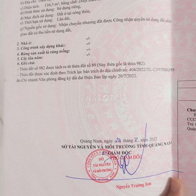 Chính chủ bán đất Điện Bàn Tây mới