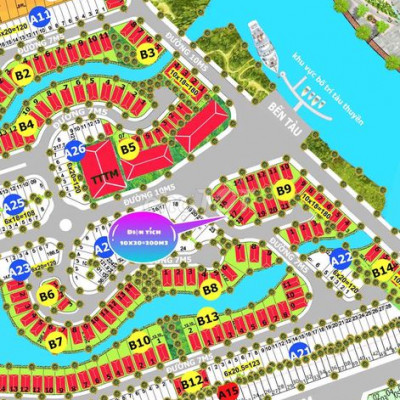 10x20=200m2  đường 17m5 giá chỉ 25tr/m2 + trục chính dự án Sentosa Ri