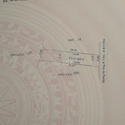 Bán đất chính chủ, pháp lý rõ ràng, xã Đại Hiệp